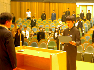 塾生代表のあいさつ