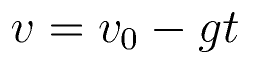 v = v_0 - gt
