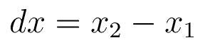 dx = x_2 - x_1