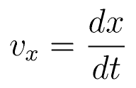 v_x = \frac{dx}{dt}