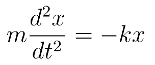 m \frac{d^2 x}{ d t^2} = - k x