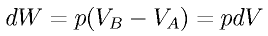 dW = p(V_B - V_A)= p dV