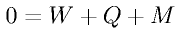0 = W + Q + M