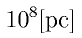 10^8 {\rm [pc]}
